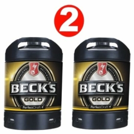 2 x Becks Gold Perfect Draft Gold 6 liter Fass 4,9 % vol. inc. 10,00€ MEHRWEG Pfand