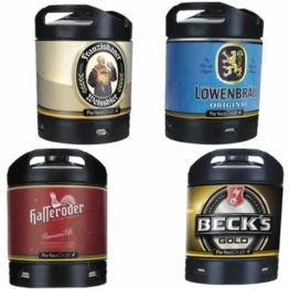 4x Perfect Draft Verschiedene Sorten je 6 Liter Löwenbräu Original, Franziskaner Weissbier, Beck,s Gold, Hasseröder Premium Pils, Alkoholgehalt siehe Beschreibung inc. 20,00€ MEHRWEG Pfand