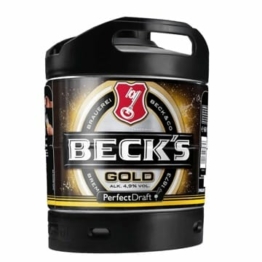 BECK'S Gold Helles Lager Bier Perfect Draft (1 x 6l) MEHRWEG Fassbier