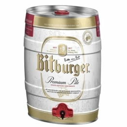 BITBURGER Premium Pils | Partyfass mit Zapfhahn (1x 5l) | Hopfenbetonter Pilsgenuss | Aus Besten Hopfensorten | Nach Deutschem Reinheitsgebot Gebraut | 5l (1er Pack)