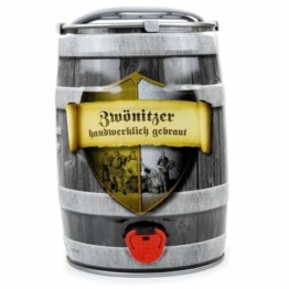 Brauerei Zwönitz 5 Liter Bierfass/Partyfass 5l Bier mit Pils/Fassbier als Geburtstagsgeschenk für Männer/Bier Geschenke für Männer/Pils Fass Bierzapfanlage mit Fass Bier 5 Liter