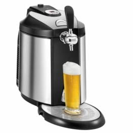 Clatronic BZ 3740 Bierzapfanlage für alle handelsüblichen 5 Liter-Partyfässer, LED-Display zur komfortablen Temperaturregelung/Kühlung von 2°C-12°C, hochwertiges Edelstahlgehäuse