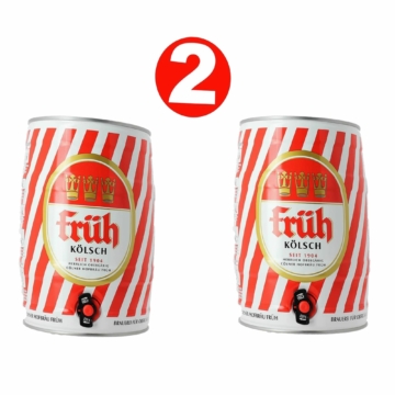 Früh Kölsch Party-Fass mit integriertem Zapfhahn Bierpaket (2 x 5 l)