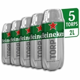Heineken TORP 5 x 2L Packung - Bierfass kompatibel mit der Bierzapfanlage THE SUB