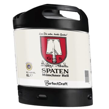 Spaten Münchner Hell, Helles aus München, Bier Perfect Draft (1 x 6l) Mehrweg Fassbier - Bier passend für Zapfanlage für Zuhause